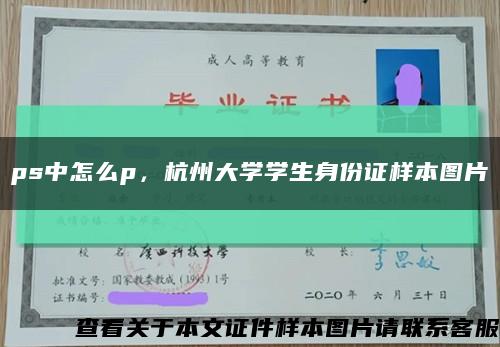 ps中怎么p，杭州大学学生身份证样本图片缩略图