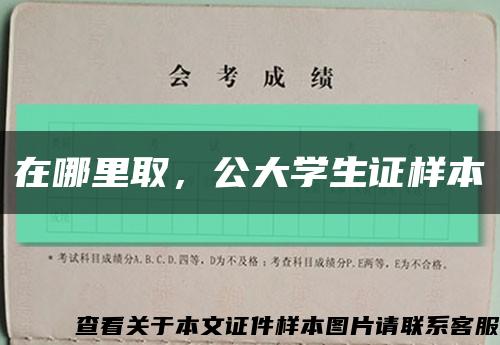 在哪里取，公大学生证样本缩略图