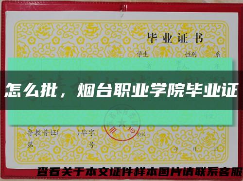 怎么批，烟台职业学院毕业证缩略图
