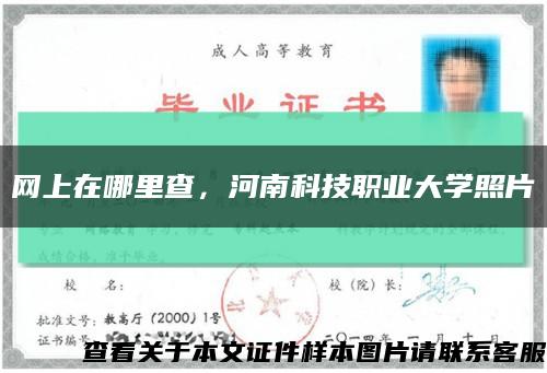 网上在哪里查，河南科技职业大学照片缩略图