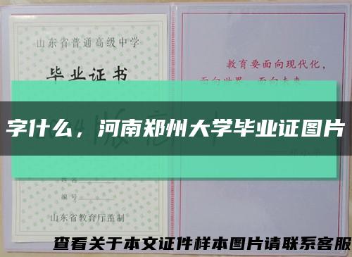 字什么，河南郑州大学毕业证图片缩略图