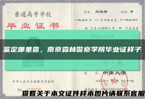 鉴定哪里查，南京森林警察学院毕业证样子缩略图