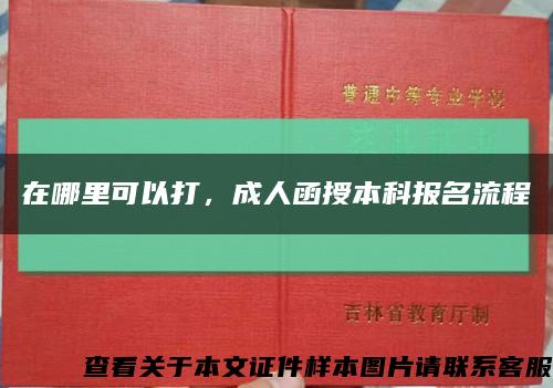 在哪里可以打，成人函授本科报名流程缩略图