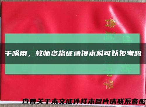 干啥用，教师资格证函授本科可以报考吗缩略图