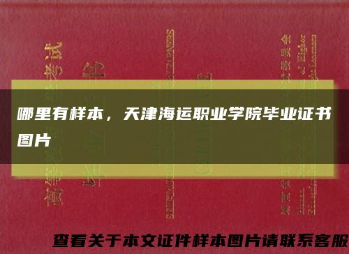 哪里有样本，天津海运职业学院毕业证书图片缩略图