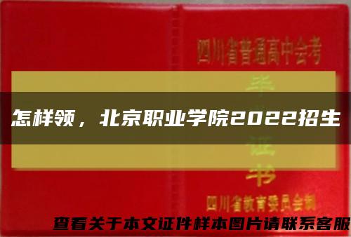 怎样领，北京职业学院2022招生缩略图