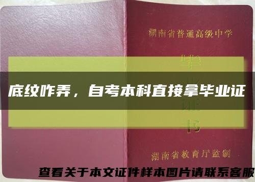 底纹咋弄，自考本科直接拿毕业证缩略图