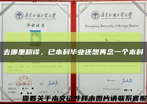 去哪里翻译，已本科毕业还想再念一个本科缩略图