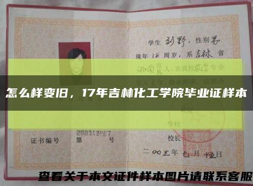 怎么样变旧，17年吉林化工学院毕业证样本缩略图