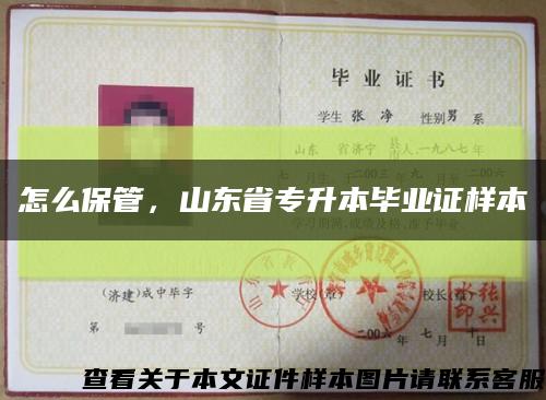 怎么保管，山东省专升本毕业证样本缩略图