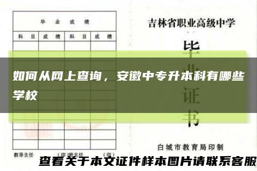 如何从网上查询，安徽中专升本科有哪些学校缩略图