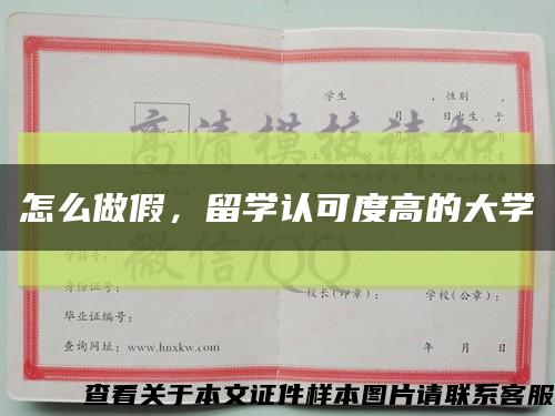 怎么做假，留学认可度高的大学缩略图
