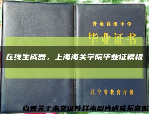 在线生成器，上海海关学院毕业证模板缩略图