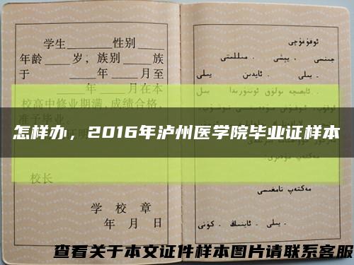 怎样办，2016年泸州医学院毕业证样本缩略图