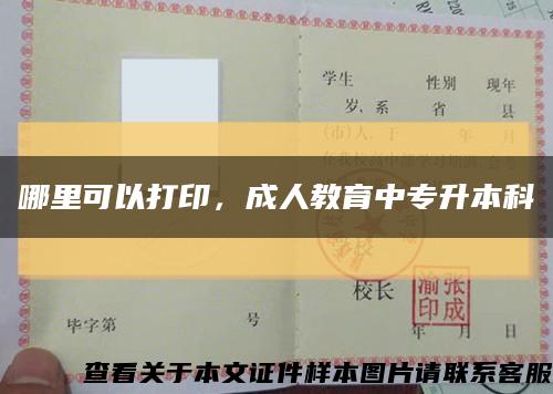 哪里可以打印，成人教育中专升本科缩略图