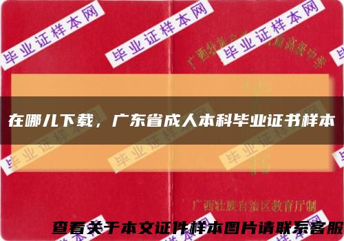 在哪儿下载，广东省成人本科毕业证书样本缩略图