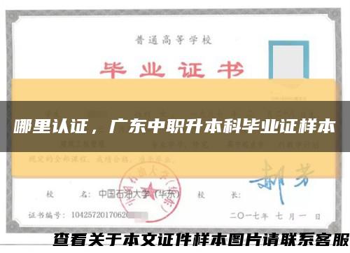 哪里认证，广东中职升本科毕业证样本缩略图