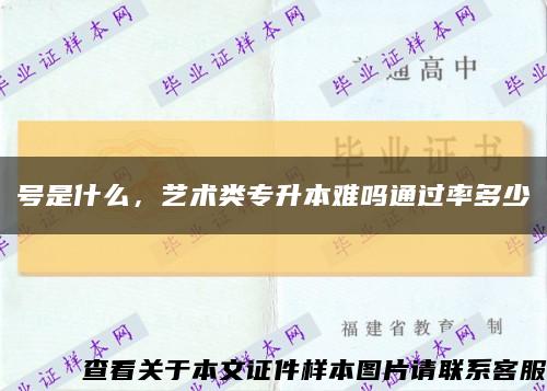 号是什么，艺术类专升本难吗通过率多少缩略图