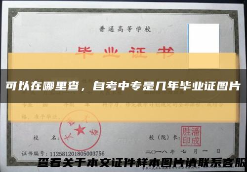 可以在哪里查，自考中专是几年毕业证图片缩略图