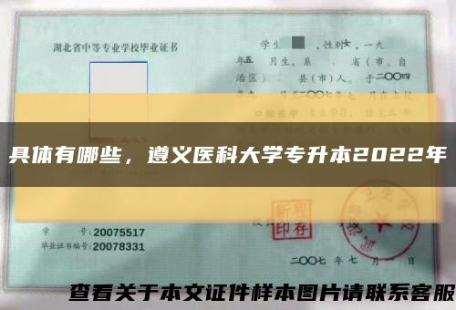 具体有哪些，遵义医科大学专升本2022年缩略图