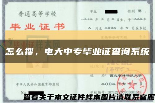 怎么搜，电大中专毕业证查询系统缩略图