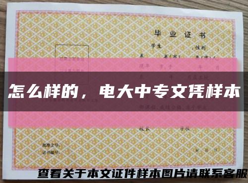 怎么样的，电大中专文凭样本缩略图
