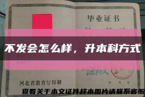 不发会怎么样，升本科方式缩略图