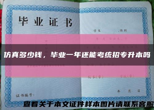 仿真多少钱，毕业一年还能考统招专升本吗缩略图