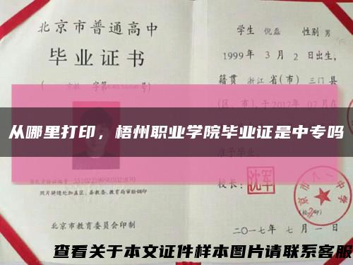 从哪里打印，梧州职业学院毕业证是中专吗缩略图
