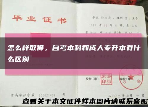 怎么样取得，自考本科和成人专升本有什么区别缩略图