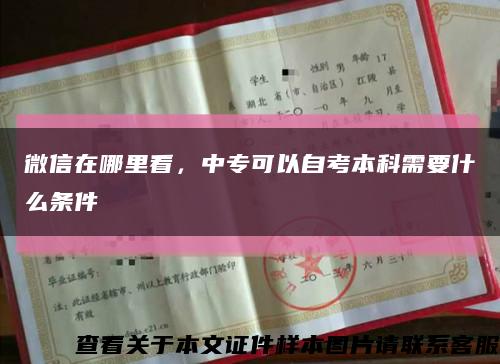 微信在哪里看，中专可以自考本科需要什么条件缩略图