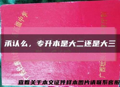 承认么，专升本是大二还是大三缩略图