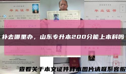 补去哪里办，山东专升本200分能上本科吗缩略图