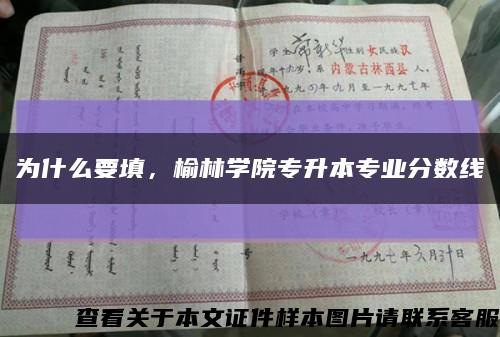 为什么要填，榆林学院专升本专业分数线缩略图