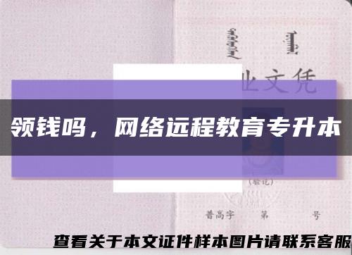 领钱吗，网络远程教育专升本缩略图