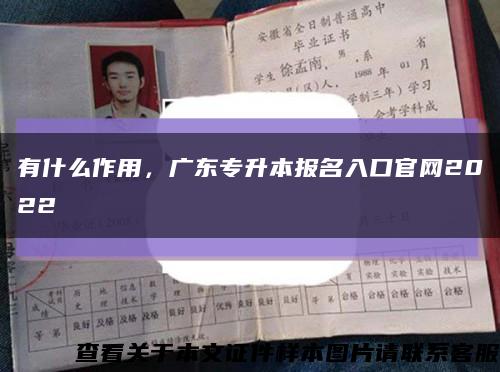 有什么作用，广东专升本报名入口官网2022缩略图