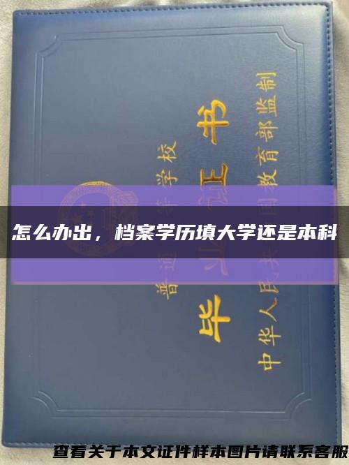 怎么办出，档案学历填大学还是本科缩略图