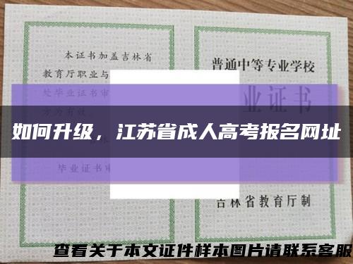 如何升级，江苏省成人高考报名网址缩略图
