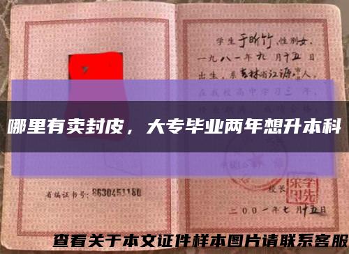 哪里有卖封皮，大专毕业两年想升本科缩略图