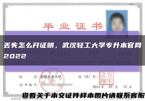 丢失怎么开证明，武汉轻工大学专升本官网2022缩略图