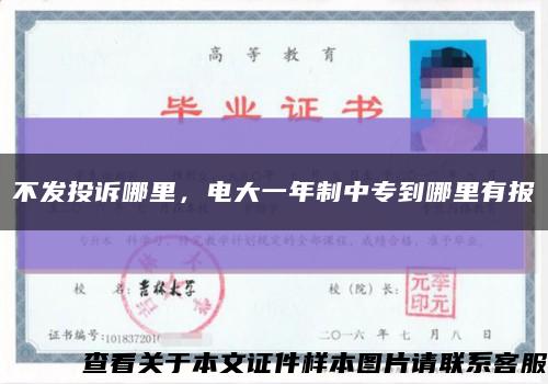 不发投诉哪里，电大一年制中专到哪里有报缩略图