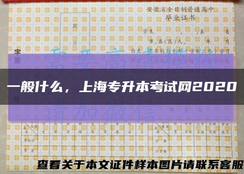 一般什么，上海专升本考试网2020缩略图