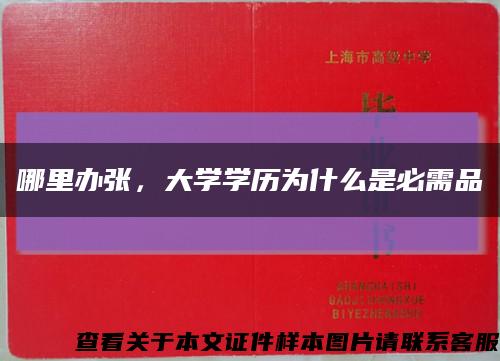 哪里办张，大学学历为什么是必需品缩略图