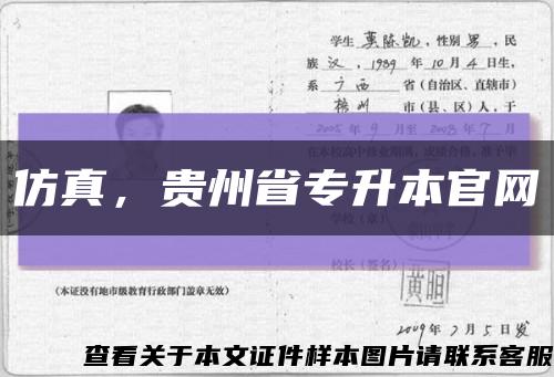 仿真，贵州省专升本官网缩略图