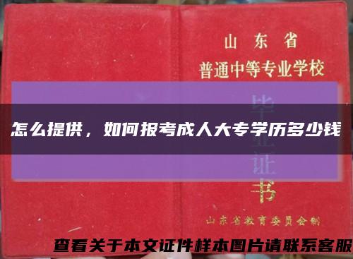 怎么提供，如何报考成人大专学历多少钱缩略图