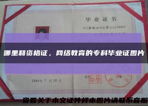 哪里和资格证，网络教育的专科毕业证图片缩略图
