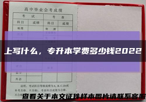 上写什么，专升本学费多少钱2022缩略图