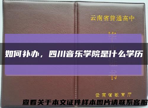 如何补办，四川音乐学院是什么学历缩略图
