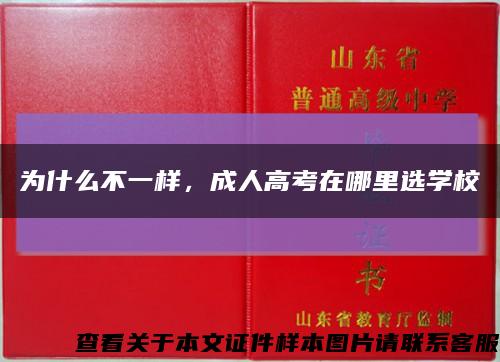 为什么不一样，成人高考在哪里选学校缩略图