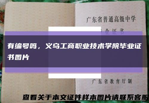 有编号吗，义乌工商职业技术学院毕业证书图片缩略图